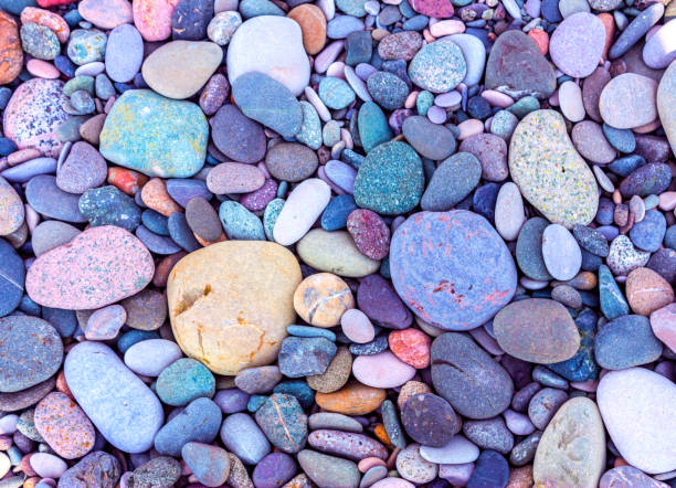 istock Natural vintage colorful pebbles background. 849226056