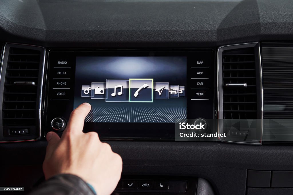 interior do carro - dispositivos, o conceito de condução. - Foto de stock de Carro royalty-free