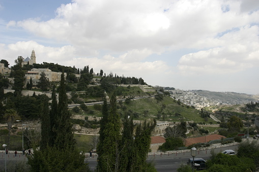Jerusalem old city panoramic aerial view