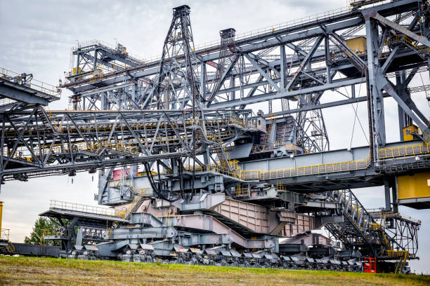 istock Steel giant machines used in brown coal opencast mining 849243302