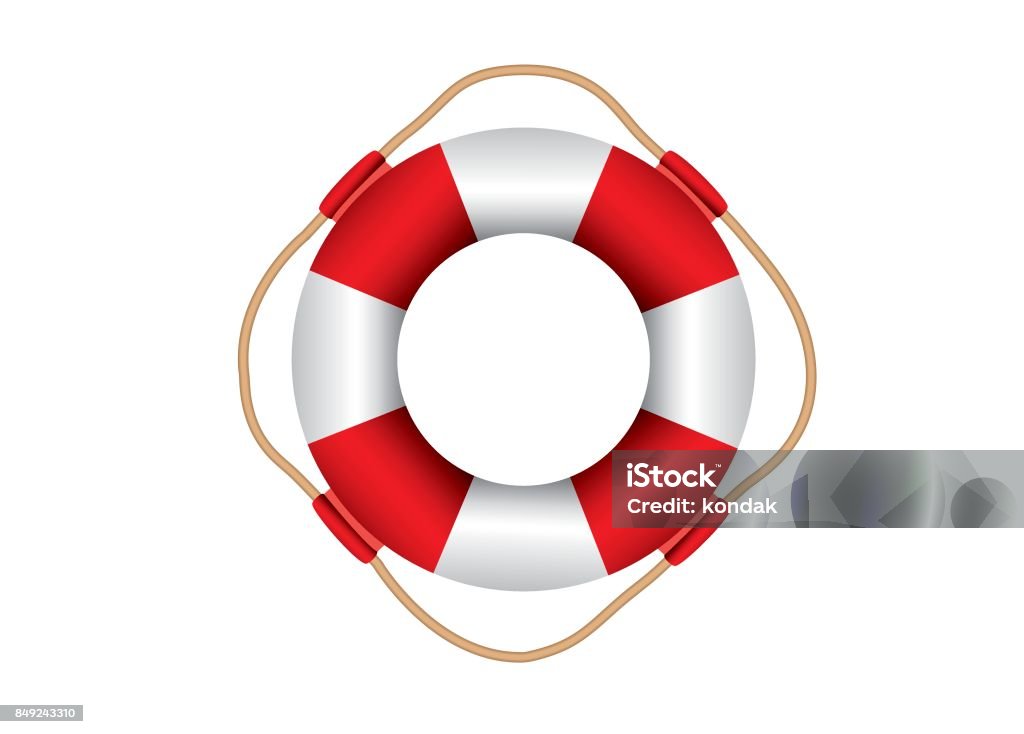 Vector illustration of red and white lifebuoy Vector illustration of red and white lifebuoy isolated on white A Helping Hand stock vector