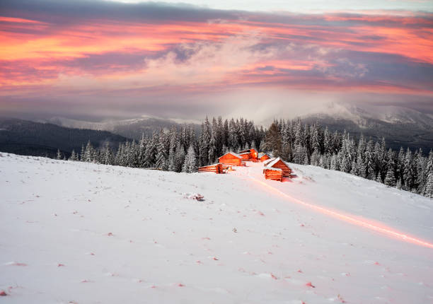 istock Hut on the background Chernogora 849243388