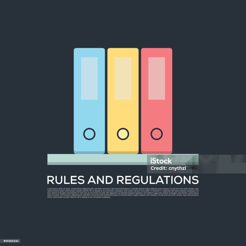 RULES AND REGULATIONS CONCEPT VECTOR ICON Rules stock vector