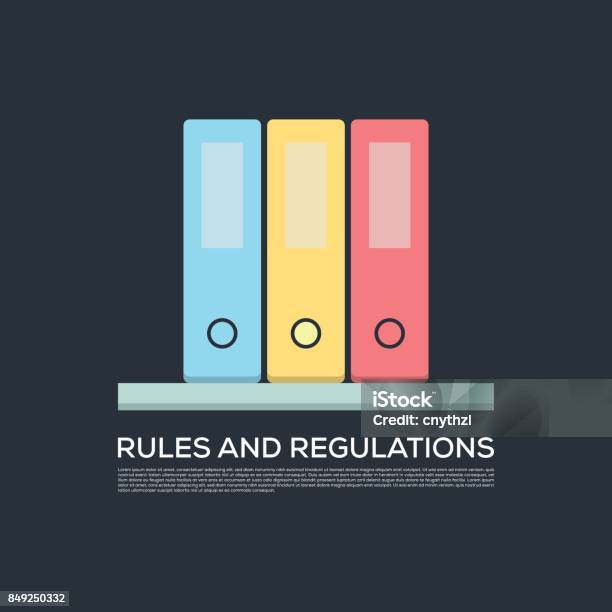 Rules And Regulations Concept Vector Icon Stock Illustration - Download Image Now - Rules, Law, Instructions
