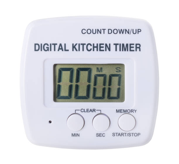 minuterie numérique de cuisine en plastique - digital timer photos et images de collection
