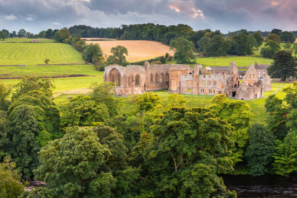 istock Egglestone Abbey on riverbank of River Tees 849259032