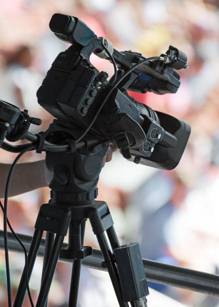 istock Professional TV camera making a movie of event. 849264262
