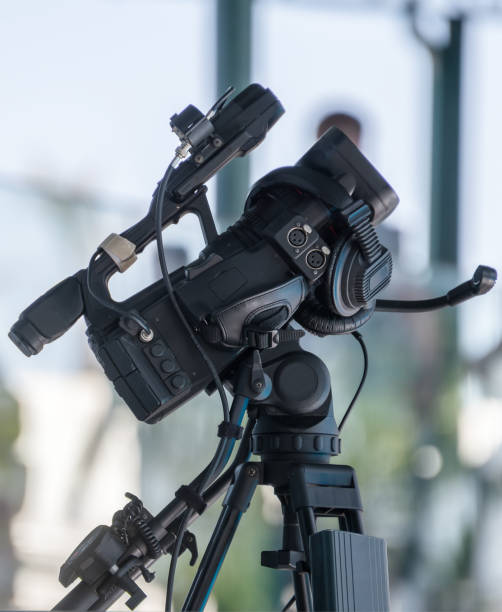 istock Close-up view of professional TV camera. 849264488