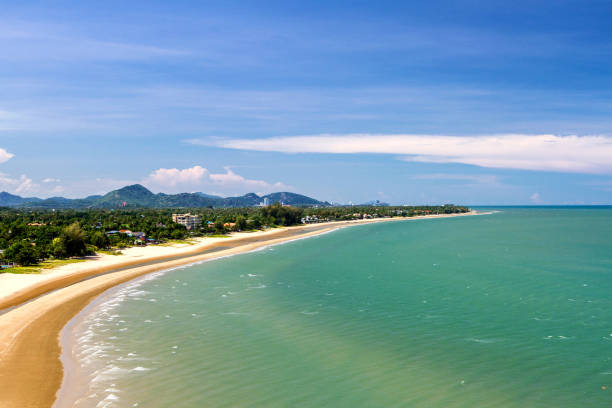 istock Calm beach and blue sky with clear bright sky in vacations on summer 849268722