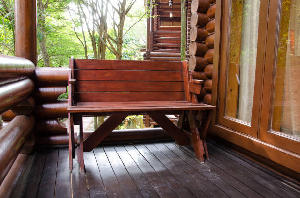 istock Outdoor furniture: teak wooden chair 849270490