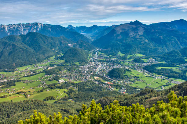 View over Bad Ischl and Traun Valley from Katrin Mountain