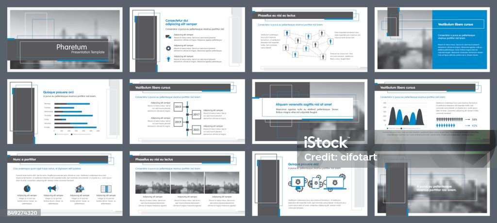 Elementos de la infografía para plantillas de presentaciones - arte vectorial de Gris libre de derechos