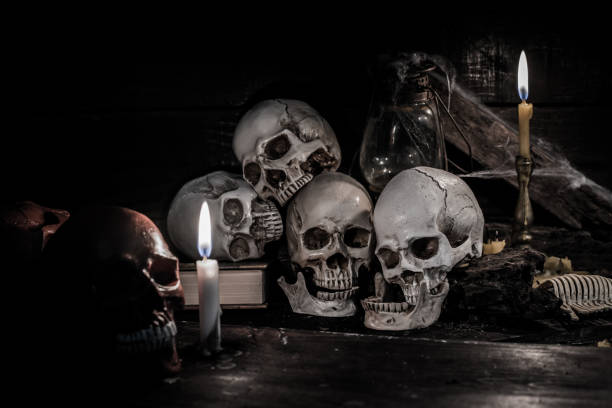 istock Skull and scary scene for Halloween 849278484