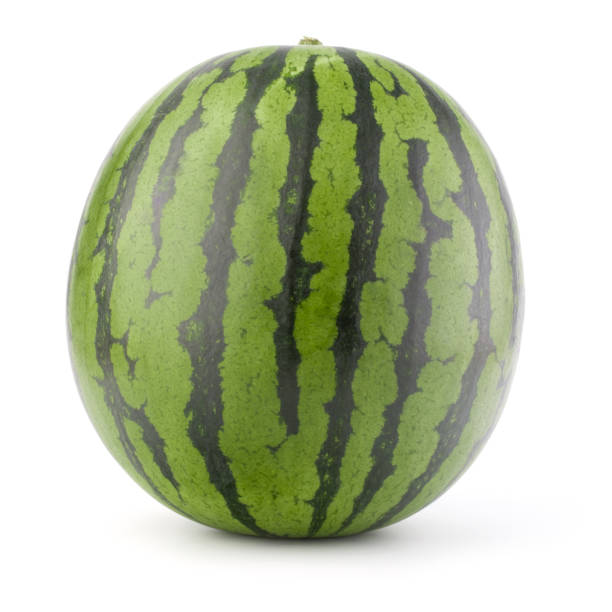 istock Ripe watermelon isolated on white background cutout 849281596