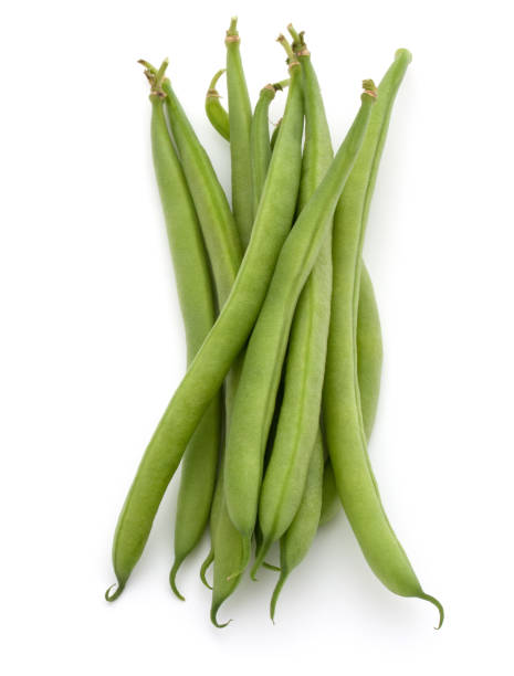 istock Green beans handful isolated on white background cutout 849283516