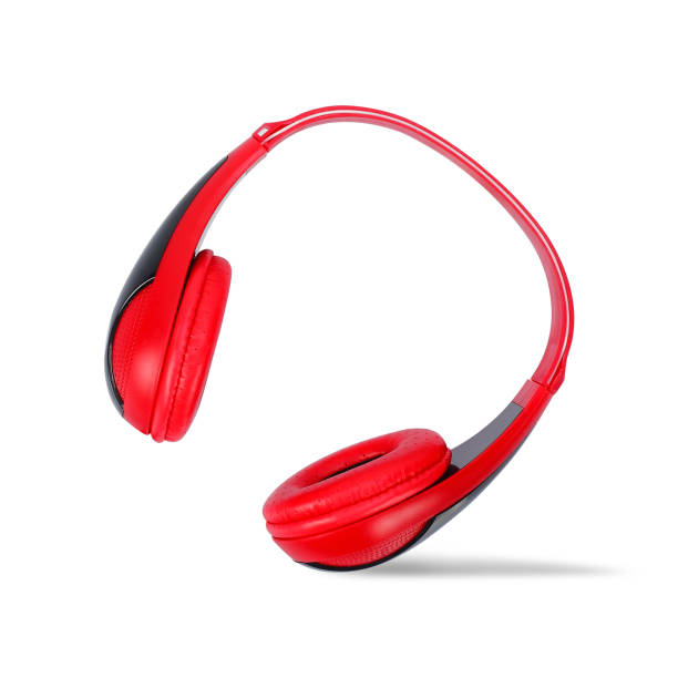 istock Musical equipment - Red headphone 849286304