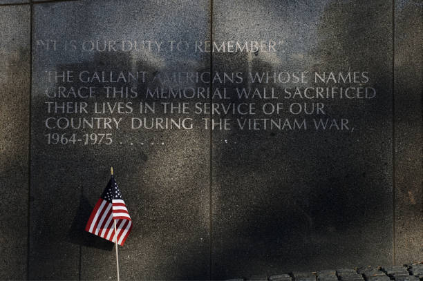 Philadelphia, PA, USA - September 15, 2017: American flags are placed during an observance of National POW/MIA Recognition Day, at the Philadelphia Vietnam Veterans Memorial in Philadelphia, Pennsylvania.