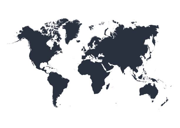 mapa świata odizolowana na białym tle. ilustracja wektorowa. - atlas stock illustrations