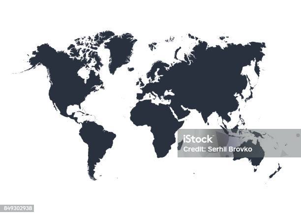World Map Isolated On White Background Vector Illustration Stock Illustration - Download Image Now