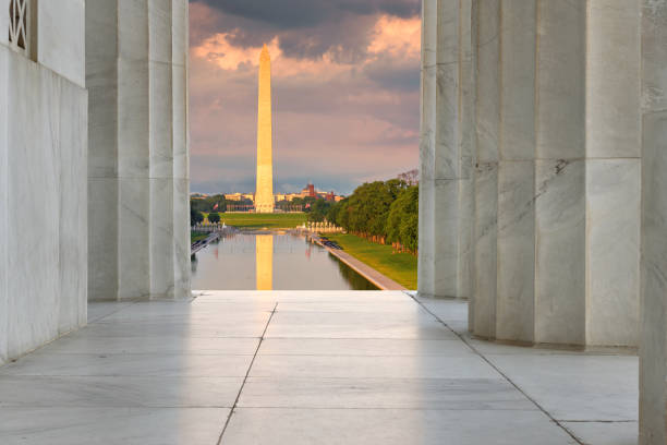 istock Washington Monument from Lincoln Memorial at Sunset in Washington, DC 849312902