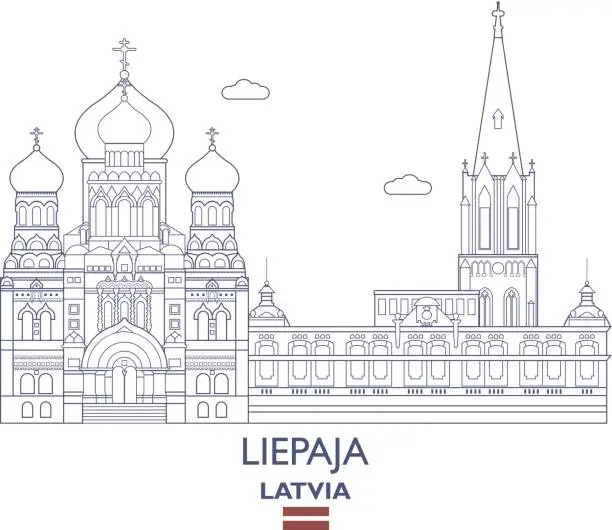 Vector illustration of Liepaja City Skyline, Latvia