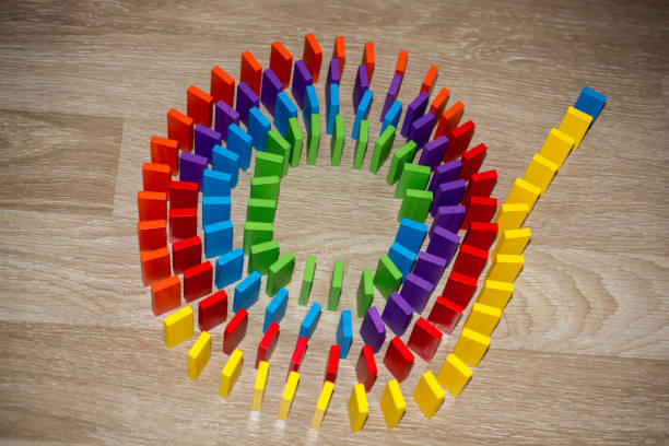 istock Coorful domino blocks on white background 849326098