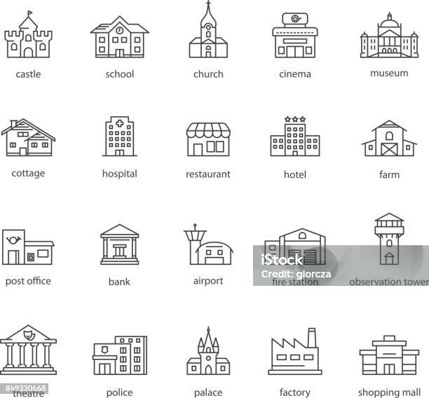 Collection Of Touristic Icons Stock Illustration - Download Image Now - Icon Symbol, Building Exterior, Shopping Mall