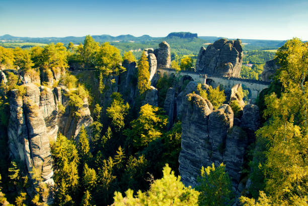 istock Bastei bridge at national park Saxon Switzerland 849331128