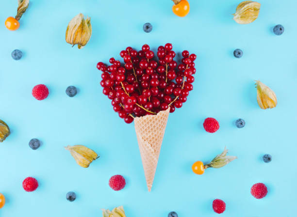 Berries in an ice cream cone.