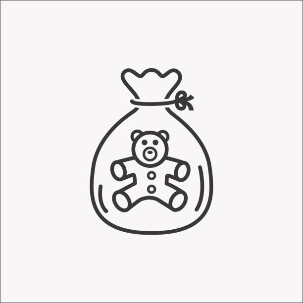 illustrations, cliparts, dessins animés et icônes de petit ours en peluche dans le paquet. - fluffy bear cute friendship