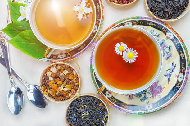istock tea, fruit tea, Cup of tea, various kinds of tea, tea on the table 849341210