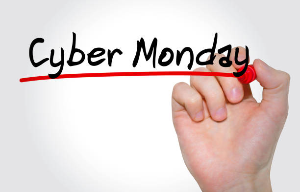 istock Hand writing inscription Cyber Monday with marker, concept 849341598