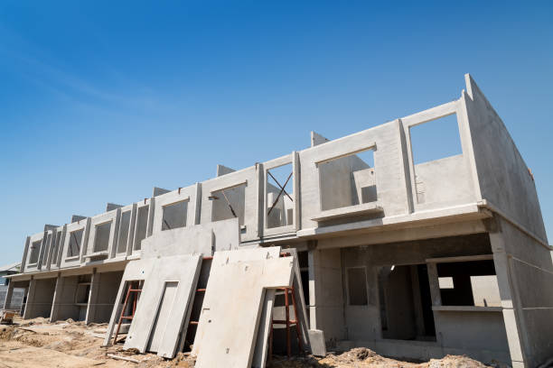 istock Row of Townhouse prefabricated building. 849341956