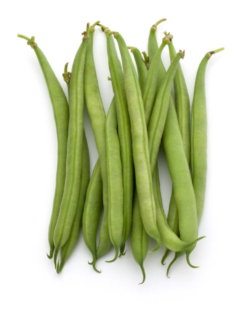 istock Green beans handful isolated on white background cutout 849357522