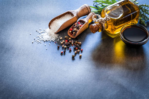 istock Oil, vinegar, salt and pepper. 849360226