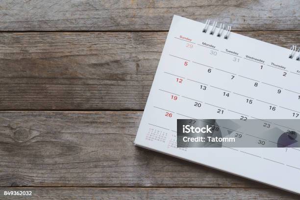 Close Up Of Calendar On The Table Stock Photo - Download Image Now - Calendar, Personal Organizer, Dating