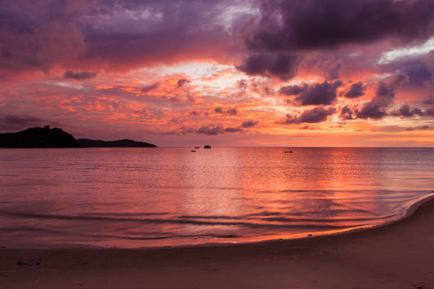 istock Beautiful vivid sunset at paradise beach 849366994
