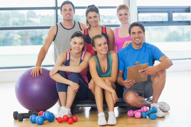 istock Portrait of an instructor with fitness class 849367678