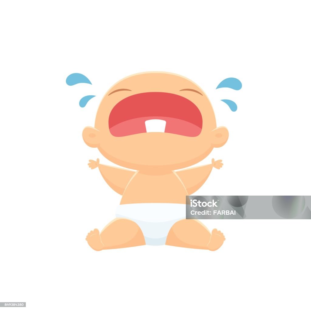 Baby crying vector isolated illustration Vector element Baby - Human Age stock vector