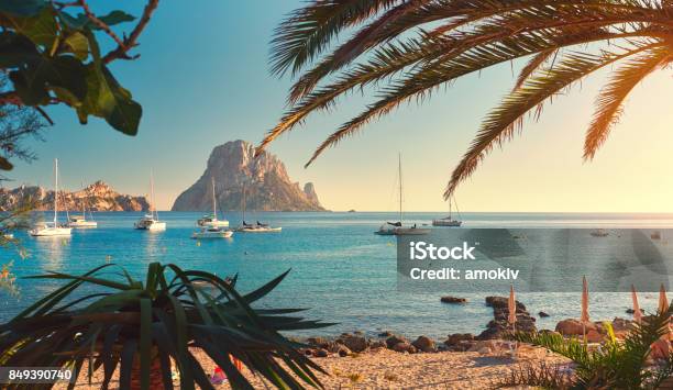 Cala Dhort Beach Stock Photo - Download Image Now - Ibiza Island, Beach, Spain