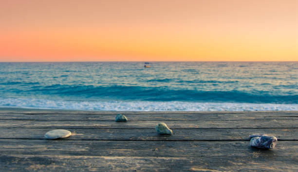 Summer view of a beach at sunset, Tertsa, Crete, Greece
