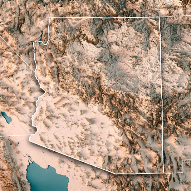 istock Arizona State USA 3D Render Topographic Map Neutral 849395954
