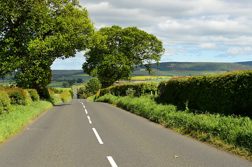 Two land road in the English countryside