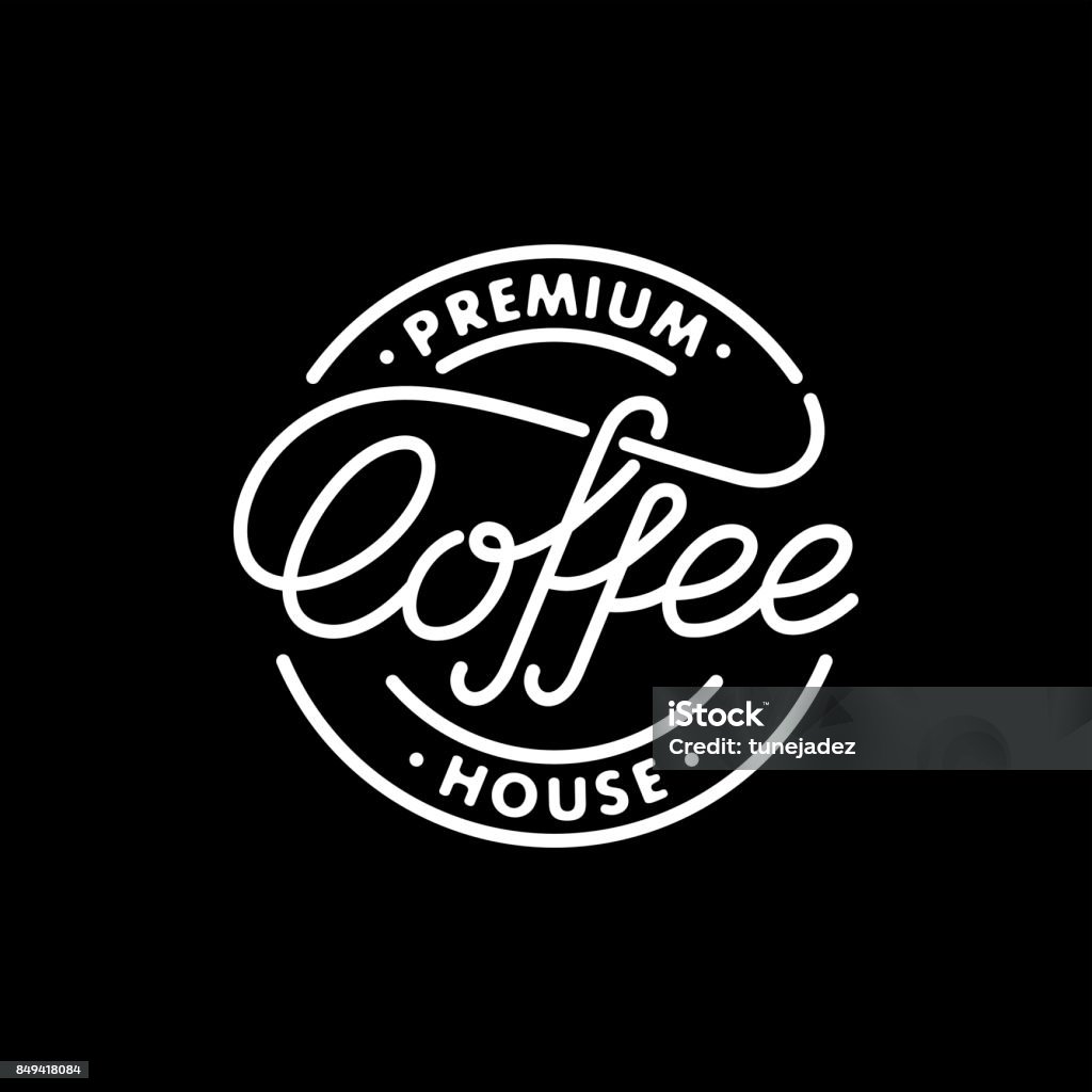 Coffee stamp black Coffee house emblem. Lettering stamp. Modern calligraphy style. Vector illustration Logo stock vector