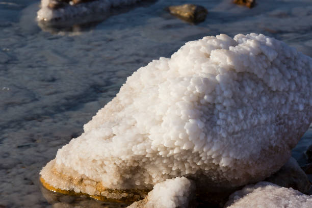 istock Dead Sea salt deposits stones white crystals 849418252