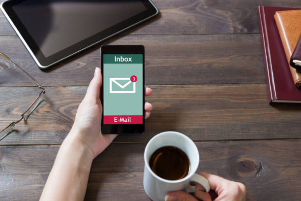 istock The woman received an email online on a mobile phone. E-mail message icon. 849418878