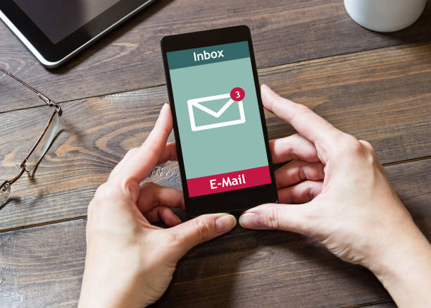 istock The woman received an email online on a mobile phone. E-mail message icon. 849418914