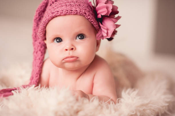 Beautiful portrait of a girl with  Down syndrome