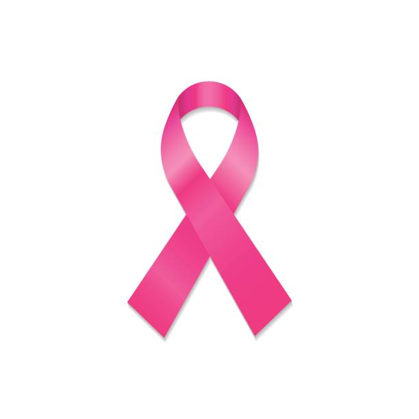 現実的なピンクのリボン、白い背景で隔離の胸癌意識シンボル。ベクトルの図。 - white background isolated ribbon awareness ribbon点のイラスト素材／クリップアート素材／マンガ素材／アイコン素材