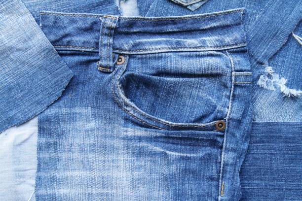 istock Denim jean background, focus on pocket 849447300
